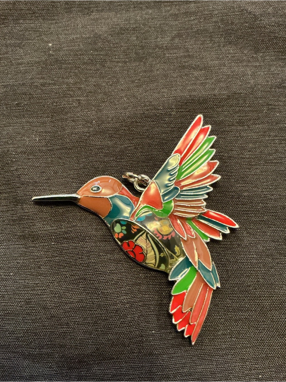 Colorful Multicolor Hummingbird Bird Pendant - Picture 2 of 10